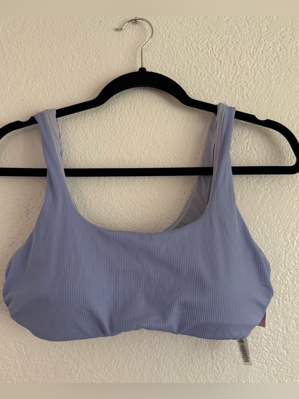 Victoria’s Secret Swim Bikini Top Size Large Periwinkle Ribbed Supportive NWT